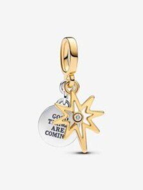 Authentic Engravable North Star Lab-Grown Diamond Dangle Pandora Charm